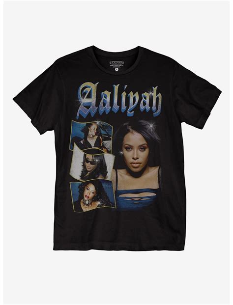 Aaliyah Glitter Collage Boyfriend Fit Girls T Shirt Hot Topic