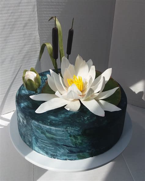 Water Lily Cake By Darina Lily Cake Pretty Birthday Cakes Flower Cake