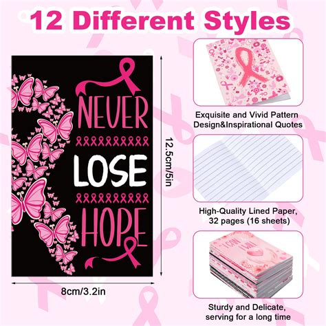 Tenceur 48 Pcs Breast Cancer Awareness Gift Stationery Includes 24