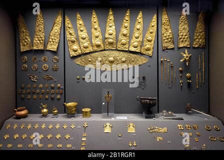 Athens May 7 2018 Gold Jewelry From Ancient Greek Mycenae Mykines