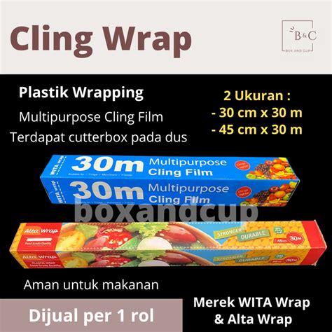 Jual Cling Wrap Plastik Wrapping Pembungkus Makanan Roll Refill 40 Cm