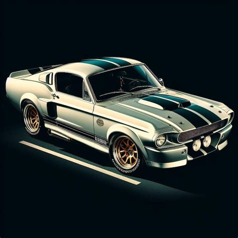 Premium AI Image Retro V8 Ford Mustang GT Shelby Eleanor Vector