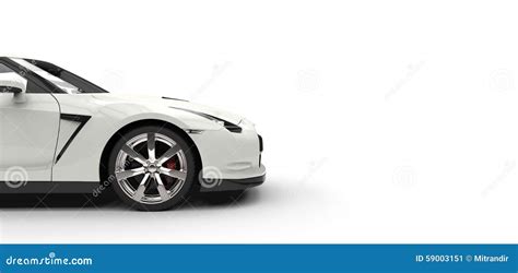 White Sports Car Side View Stock Illustration Illustration Of