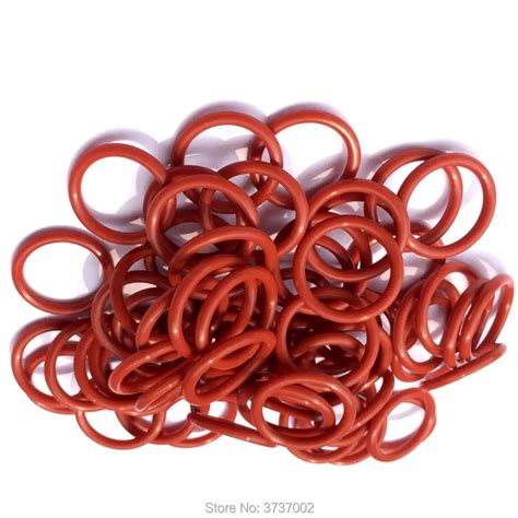 Pcs Red Flexible Silicone O Ring Seals Gaskets Thickness Mm Id