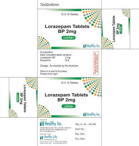 Lorazepam Tablets Who Gmp Manufacturer Export Healthy Inc