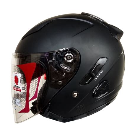 Jual HELM KYT GALAXY FLAT R SOLID BLACK DOFF DOUBLE VISOR ANTI THEFT