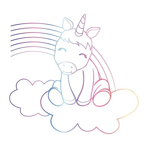 Premium Vector Cute Cartoon Unicorn Isolated On White Background