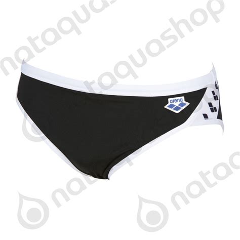 M Arena Icons Swim Briefs Solid Black White Arena Swimwear