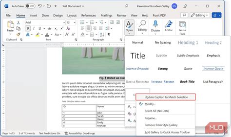 Comment ajouter des légendes aux figures et aux tableaux dans Microsoft