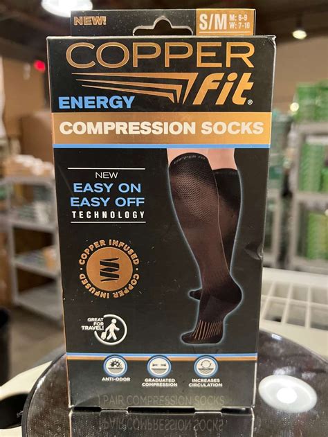 Copper Fit Unisex Adult S 2 0 Easy Off Knee High Compression Socks