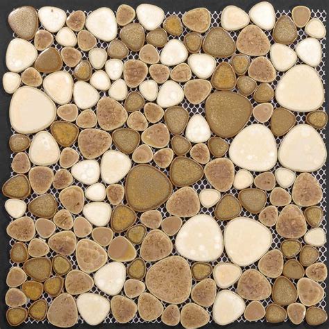 Wholesale Porcelain Pebble Tile Sheets Bathroom Wall Backsplash Collection Mixed Heart Shaped