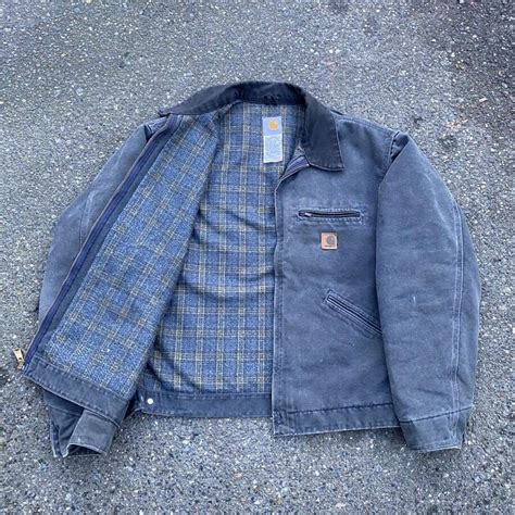 Vintage Carhartt Detroit Jacket J Ptl Gre Depop