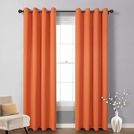 Mysky Home Bedroom Curtain Orange Blackout Curtain For Bedroom Grommet