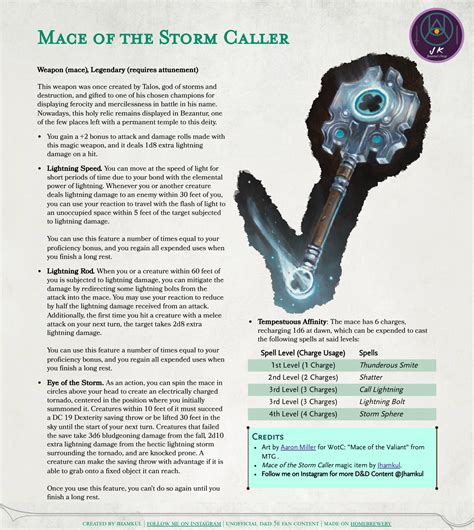 Oc Magic Item Mace Of The Storm Caller Give A Bit Of Spark To Your