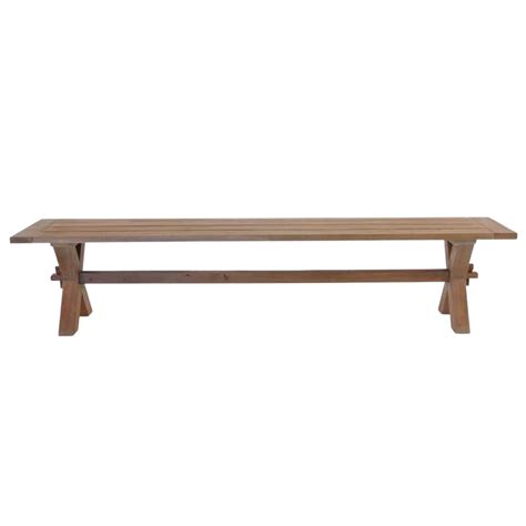 Rustic X Leg Reclaimed Teak Backless Bench