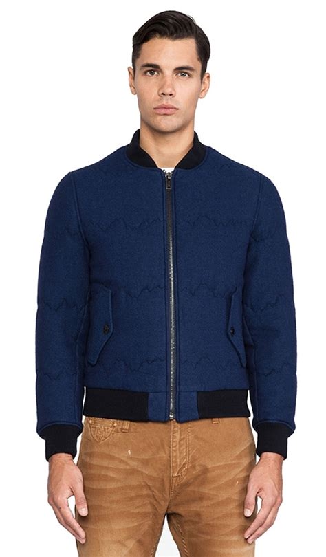 Levis Made And Crafted Quilted Bomber Jacket In Indigo Mountains Revolve