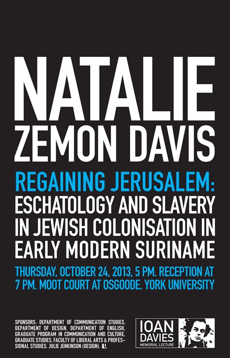 Natalie Zemon Davis talk on eschatology and slavery in Jewish ...