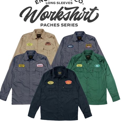 Jual WORKSHIRT LS SERI KEMEJA PATCH PANJANG 6 WARNA Baju Kerja