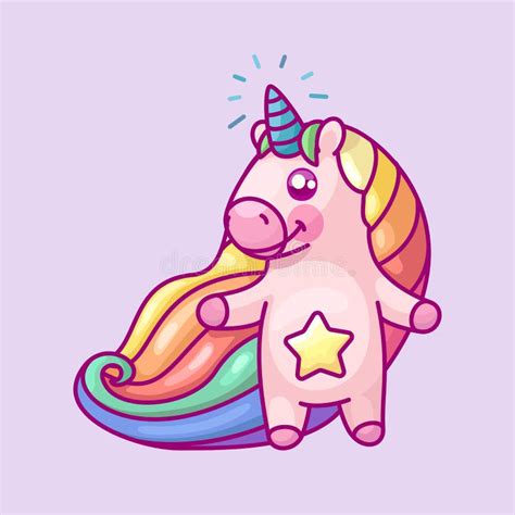 Unicornio Del Arco Iris Del Volumen Del Vector Ilustración del Vector