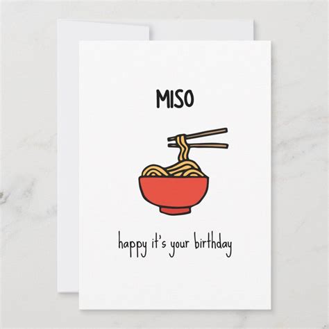 Miso Happy Its Your Birthday Funny Pun Birthday Card With A