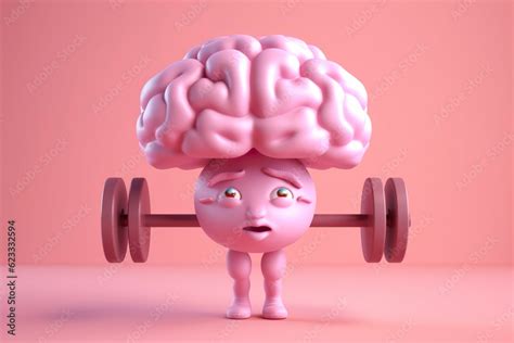 Human Brain Lifting Weights D Brain Lifting A Heavy Dumbbell Mind