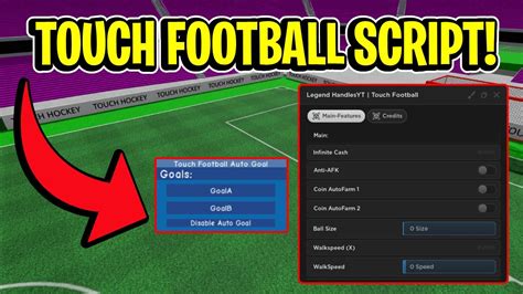 Touch Football Script Gui Hack Auto Score Infinite Money Autofarm And More Pastebin Youtube