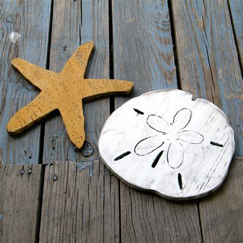 Wooden Sand Dollar Decor Beach House Decor Sea Shell Decor Etsy