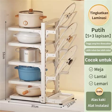 Dapur Di Bawah Rak Rak Pot Rak Panci Susun Rak Bawah Wastafel Rak Dapur