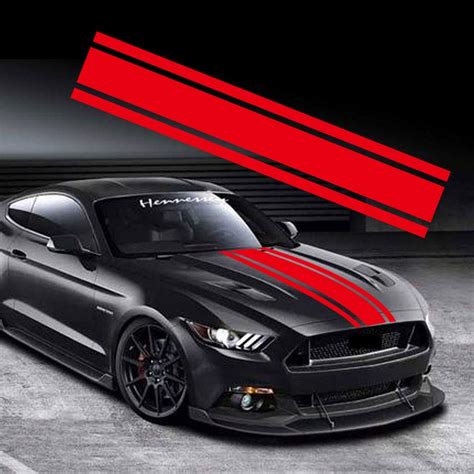 Kelenate Red X Car Hood Stripe Sticker Auto Racing Stripes