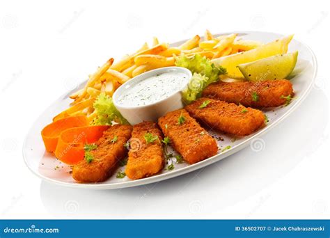 Fried Fish Fingers Stock Image Image Of Group Filet 36502707