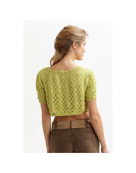 Lacy Summer Crop Top Free Knitting Pattern ⋆ Knitting Bee