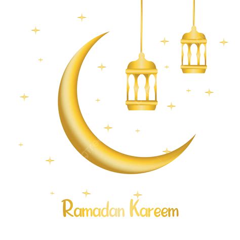 Ramadan Kareem Lantern Vector Design Images Gold Color Moon And