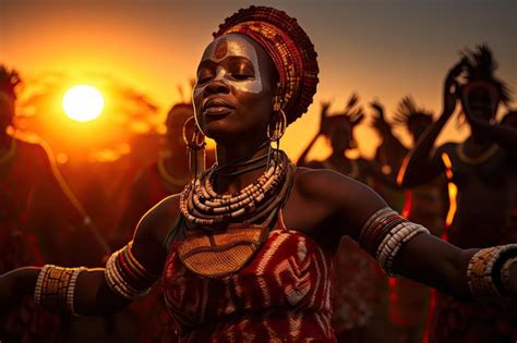 Premium Photo | African culture and traditions focusing on a tribal dance ceremony at sunset ...