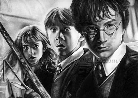 Harry Ron And Hermione Harry Potter Drawings Harry Potter
