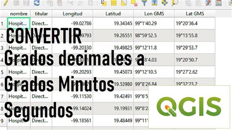 Cómo Convertir Coordenadas De Grados Decimales A Grados Minutos Y Segundos En Qgis Youtube