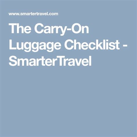 The Essential Carry On Packing List Free Downloadable Checklist