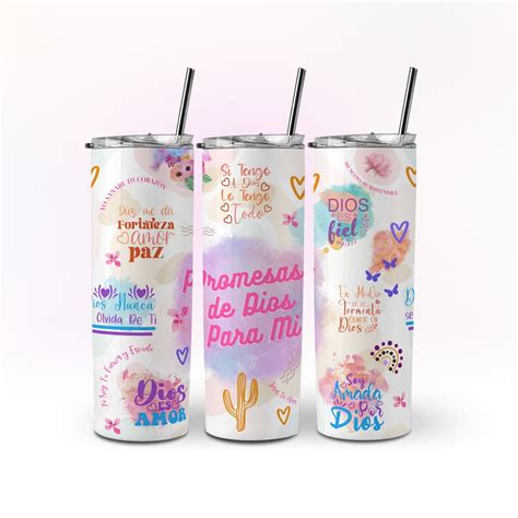 Promesas De Dios Para Mi Christian Tumbler Wrap Oz Skinny Tumbler