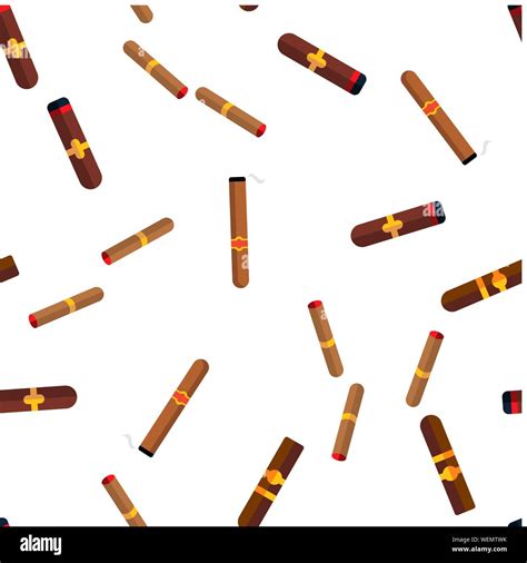 Lit Luxurious Cuban Cigar Vector Seamless Pattern Stock Vector Image And Art Alamy