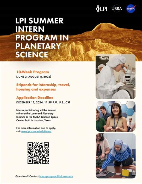 Lpi Summer Intern Program In Planetary Science