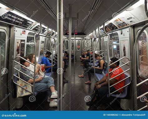 NYC subway train editorial photography. Image of metropolitan - 160488262