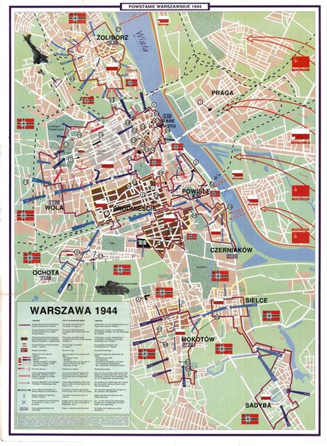 Mapa Powstania Warszawskiego 1944 Warszawa Pl