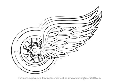 Learn How to Draw Detroit Red Wings Logo (NHL) Step by Step : Drawing ...