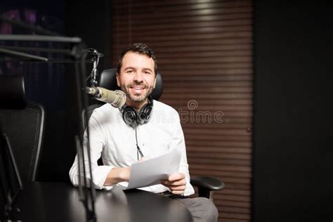 Man Working at a Radio Station Stock Photo - Image of hispanic ...