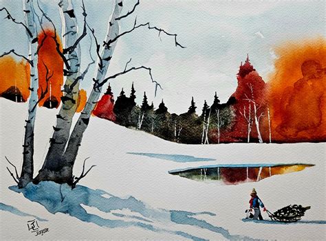 Watercolor Original Painting Tree Painting Landscape - Etsy