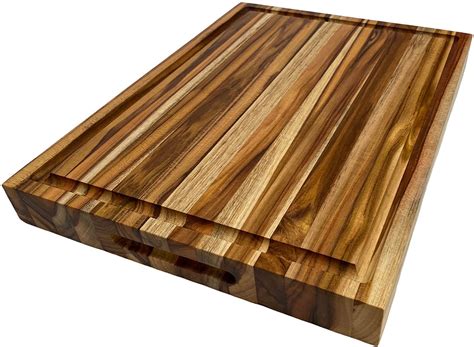 TABLA DE MADERA TECA PARA PICAR CORTAR Y SERVIR 30X40X4cm MexIdea