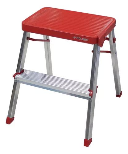 Escalera De 2 Peldaños Roja De Rolser Color Rojo Envío gratis