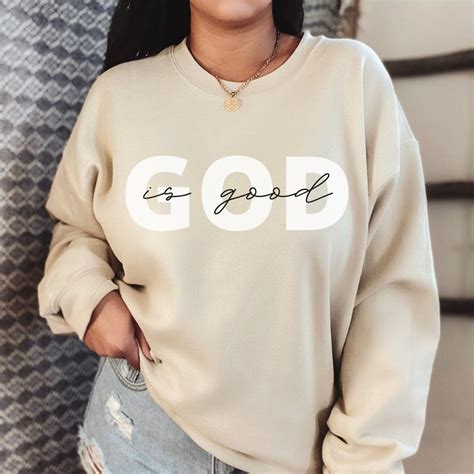 God Is Good Crewneck Saved By Grace Sweatshirt Female Pastor Etsy Simple Sweatshirt