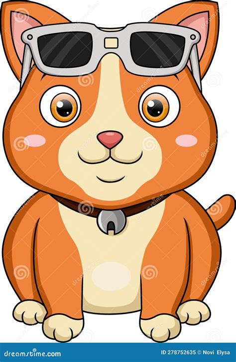 Cute Cat Cartoon With Sunglasses Stock Vector Illustration Of Design Graphic 278752635