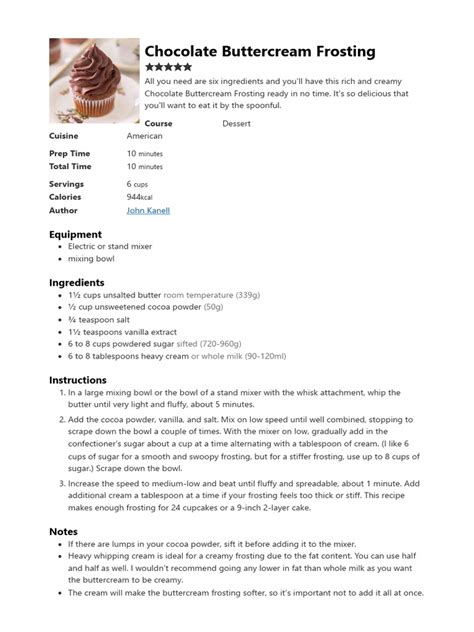 Chocolate Buttercream Frosting Preppy Kitchen Pdf Fat Chocolate