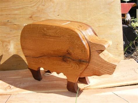 Handmade Wooden Piggy Bank Wooden Piggy Bank Handmade Wooden Pig Decor